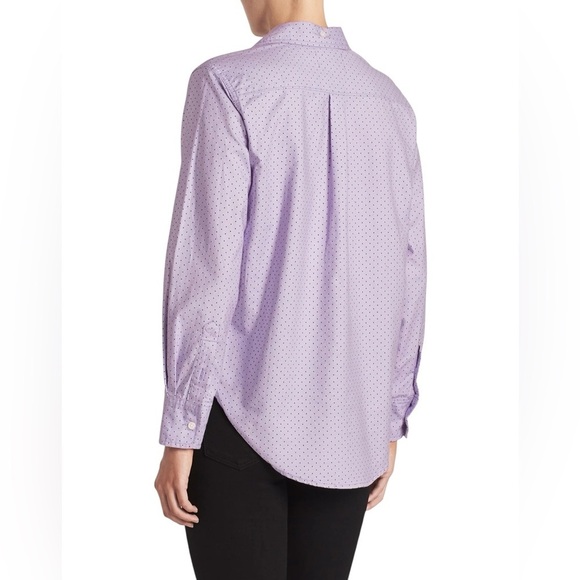 Current/Elliott The Neal Purple Polka Dot Cotton Button Down Shirt Size 2 NWT - Picture 2 of 7